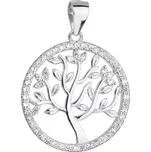 Stříbrný přívěsek se zirkony v bílé barvě strom života 14001.1