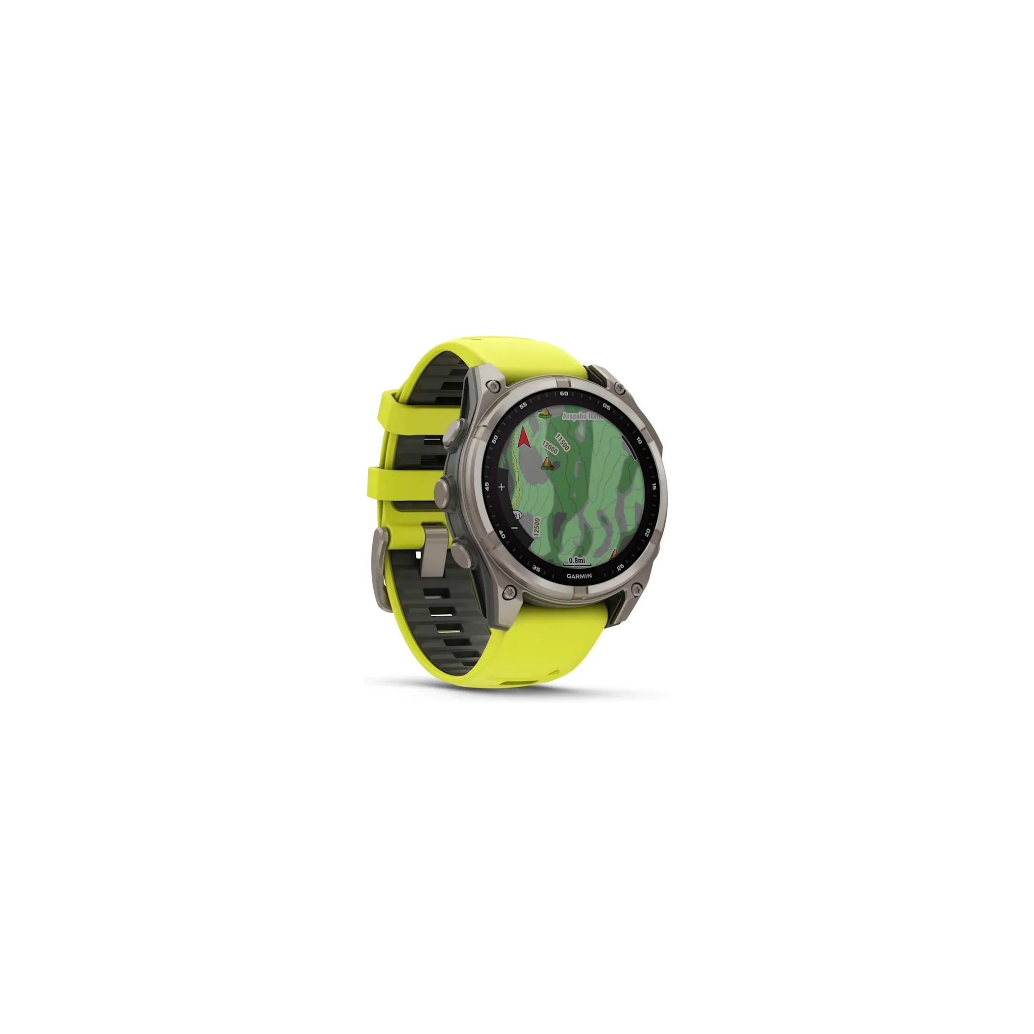 Fotografie 2 - Chytré hodinky Garmin fēnix 8 51 mm Solar Sapphire Titanium Amp Yellow/Graphite Silicone Band