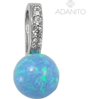 Přívěsek Zlatý opálový přívěsek z bílého zlata se zirkony