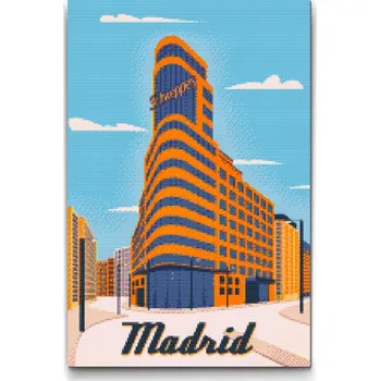 Diamantové malování Diamantové malování - Madrid, Španělsko Velikost: 40x60cm, Rámování: Pouze srolované plátno, Diamanty: Kulaté