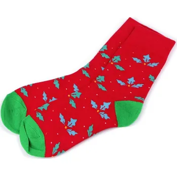 Dámské ponožky Dívčí / dámské vánoční ponožky v dárkové kouli s kovovou vločkou - 4 (35-39) červená