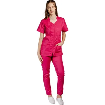 Zdravotnický oděv Růžový zdravotnický set na zip - dámský | drinuniforma.cz