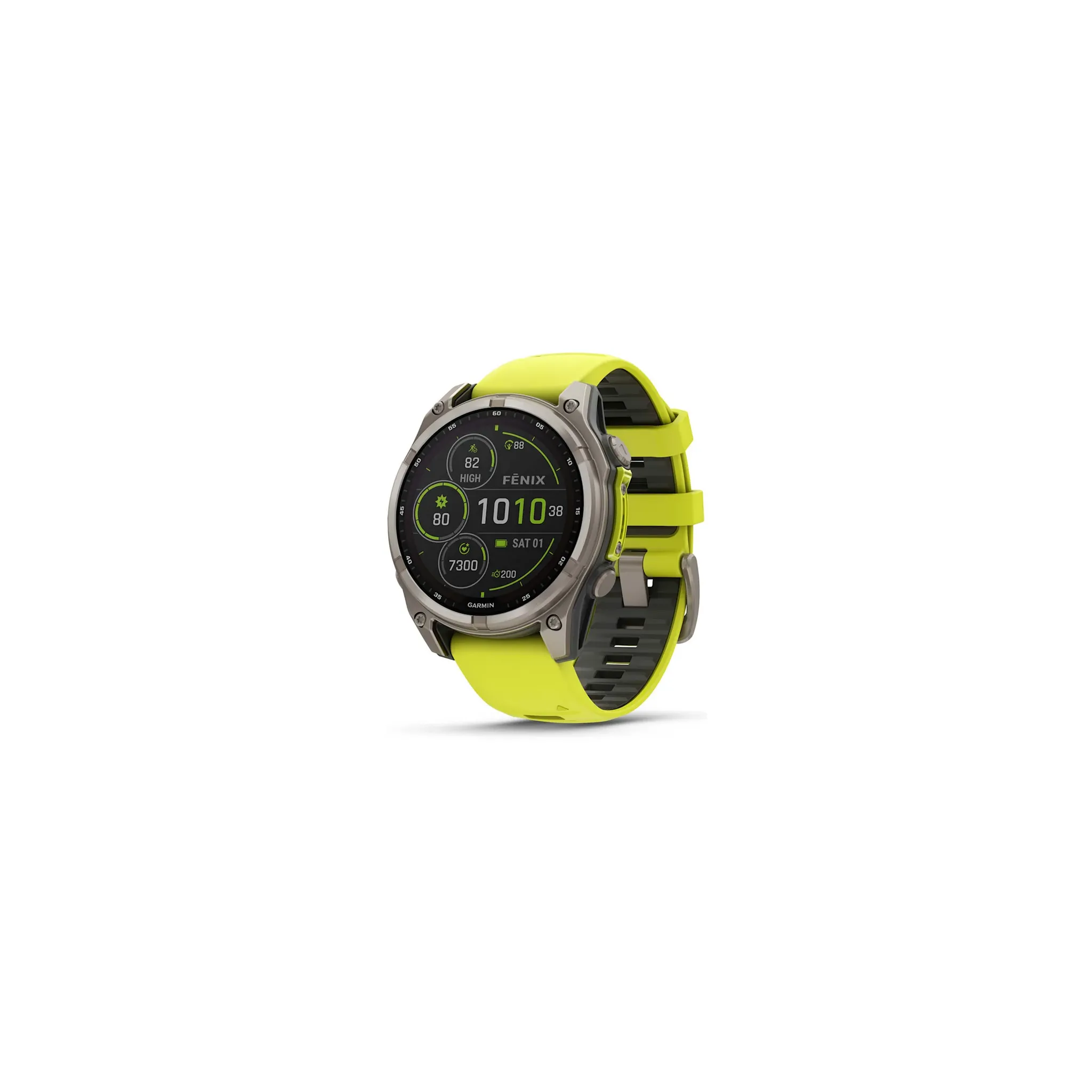 Fotografie 1 - Chytré hodinky Garmin fēnix 8 51 mm Solar Sapphire Titanium Amp Yellow/Graphite Silicone Band