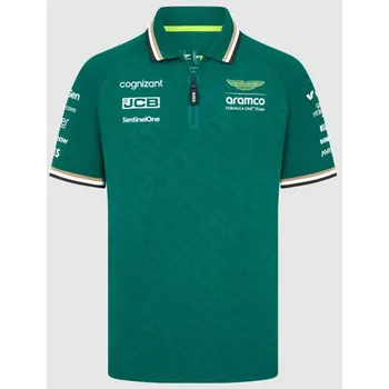 Pánské tričko Týmová polokošile Aston Martin F1 Team 2024 zelená XXXL