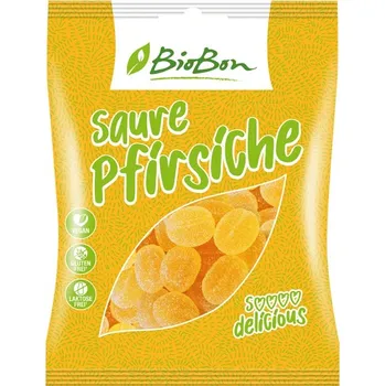 Bonbon Biobon kyselé broskve BIO 100g bez lepku 1249