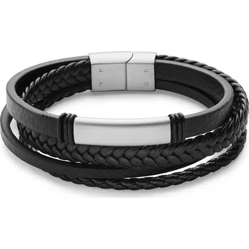 Náramek Kartáčovaný identifikační náramek z&nbsp;nerezové oceli stříbrné barvy - Lucleon