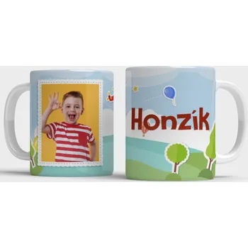 Hrnek pro děti se jménem a fotografií - Tyrkysová