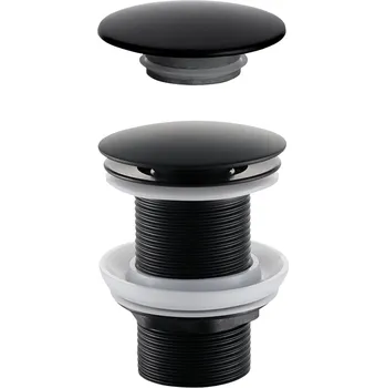CERANO - Umyvadlová výpusť - 5/4“ click-clack bez přepadu + kryt z litého mramoru - černá matná