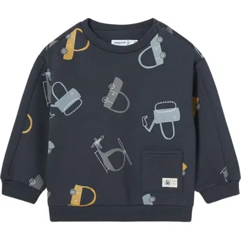 Chlapecká mikina MAYORAL chlapecká mikina potisk stroje tm. modrá vel. 92 cm