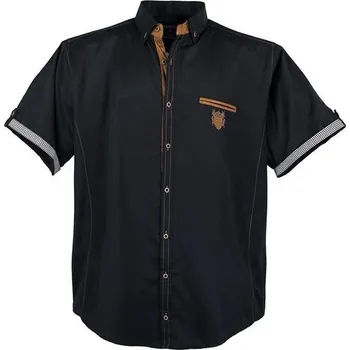 Pánská košile LAVECCHIA košile pánská 1128 nadměrná velikost černá 3XL