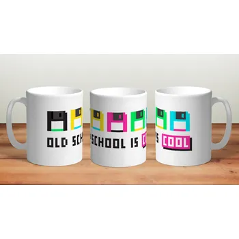 Retro hrnek Old School Is Cool - Černá