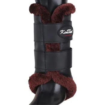 Koňské kamaše Kentaur Drezurní kamaše černé s hnědým beránkem Full