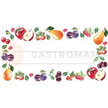 Samolepicí štítky vzor ovoce 85/45 mm - 20 ks. | BROWIN, 660054