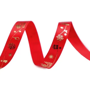 Stuha Vánoční saténová stuha šíře 10 mm 1 červená