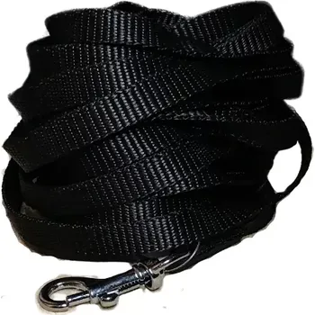 Vodítko pro psa Palkar vodítko stopovací z popruhu pro psy 5 m x 10 mm černá (Palkar vodítko stopovací z popruhu pro psy 5 m x 10 mm černá)
