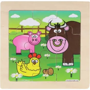 Dřevěné puzzle Farma: Odpočinek 9 dílků