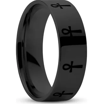 Prsten Černý prsten Ankh - Lucleon