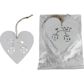 Vánoční dekorace Srdce k zavěšení, 8 ks D6671