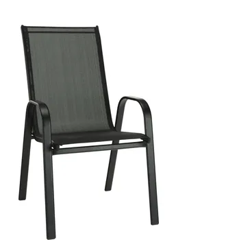 Zahradní lavice Židle, stohovatelná, tmavě šedá/černá, ALDERA