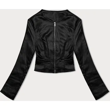 Krátká černá bunda z ekologické kůže J Style (11Z8110) odstíny černé XL (42)