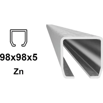 Příslušenství pro plot C-profil 98x98x5 mm, Zn - žárově pozinkovaný 4 m (CP-ZN-98-4)