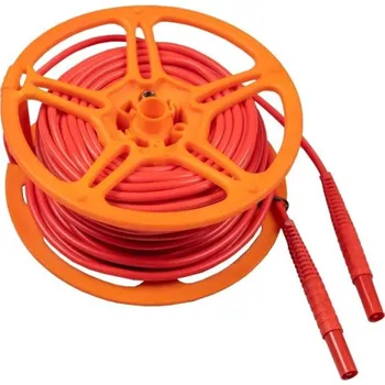 elektrický kabel Sonel 20 m červený 1 kV kabel na cívce (banánové špunty)