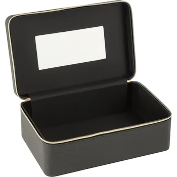 Úložný box Černá koženková šperkovnice J-line Jewly 30 x 19 cm