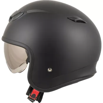 Helma na motorku Helma na motorku MTR Jet Sun II černá matná, otevřená helma se sluneční clonou chopper, cruiser