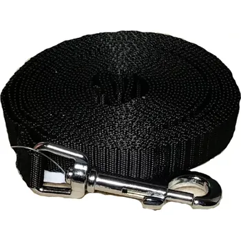 Vodítko pro psa Palkar vodítko stopovací z popruhu pro psy 5 m x 20 mm černá (Palkar vodítko stopovací z popruhu pro psy 5 m x 20 mm černá)