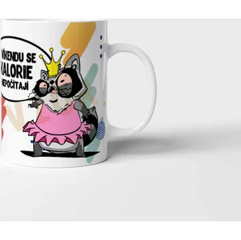 Hrnek O víkendu se kalorie nepočítají - Černá