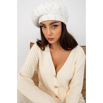 Čepice Dámská čepice baret model 9055-3 barva ecru