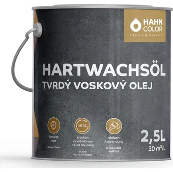 barva a nátěr na dřevo Hahn Color TVRDÝ VOSKOVÝ OLEJ HW-09 Rustikální dub - Eiche Rustikal Velikost balení: 2,5L