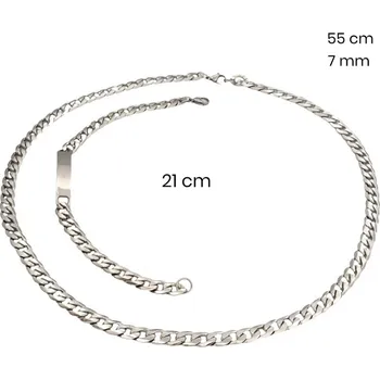 Souprava šperků Ocelový náhrdelník + náramek 24318501