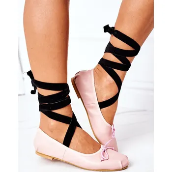 Dámské lodičky Šněrovací Baleríny Lu Boo Barva: Růžová, Velikost: 37