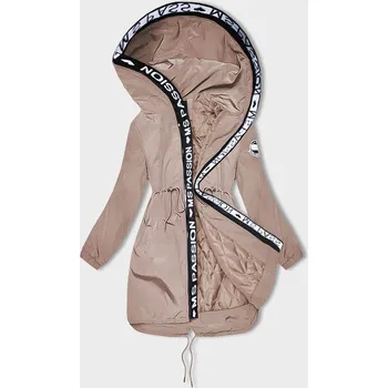 Tenká béžová dámská bunda s ozdobnou lemovkou (1811-1) odstíny béžové 54