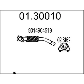 Výfukový systém Výfuková trubka MTS 01.30010