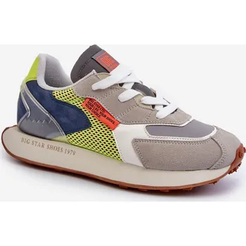 Pánská běžecká obuv BIG STAR SHOES Mužské sportovní tenisky s paměťovou pěnou Memory Foam od Big Star NN174345 Barva: Stříbrná, Velikost: 45