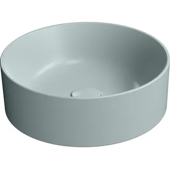 Umyvadlo KUBE X keramické umyvadlo na desku, průměr 40cm, ghiaccio mat