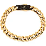 Monaco Chain náramek Classic Plain Pavé lock black 9,5 mm IZ31225N + dárkové balení LUXUS zdarma