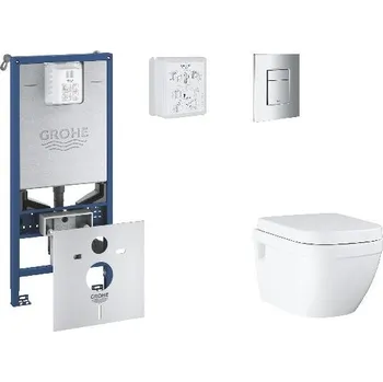 WC sada Grohe Rapid SLX - Set předstěnové instalace, klozetu, sedátka SoftClose a tlačítka Skate Cosmopolitan, chrom SANI11BB2107