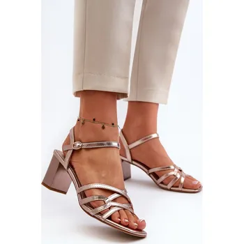 Dámská obuv Dámské sandály na podpatku Sergio Leone SK065 Barva: Zlatá, Velikost: 40