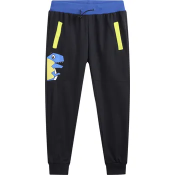 Chlapecké tepláky - KUGO MT1611, tmavě modrá / žluté kapsy Barva: Modrá tmavě, Velikost: 104