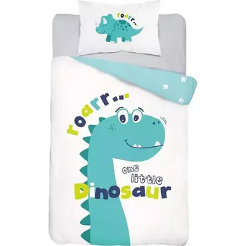 Povlečení Bavlněné povlečení do postýlky Little Dino blue 100x135+40x60