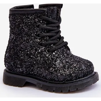 Dětská běžecká obuv Boto Dětské Brokatové Botky Oceněné Suwakiem Multikolor Saussa Barva: Černá, Velikost: 19