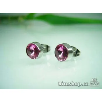 Náušnice Náušnice Ocelové z fialovým kamínkem 15860