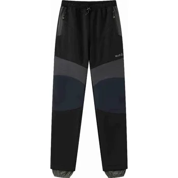 Chlapecké kalhoty Chlapecké softshellové kalhoty Wolf s fleecem B2494 černé - černé zipy