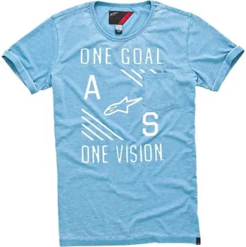 Pánské tričko Alpinestars Pánské modré tričko BURNOUT SS PULL ON TEE Alpinestars krátké 1015-45001 72 - S