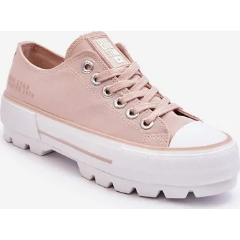Dámské tenisky Látkové tenisky na platformě Big Star LL274149 Barva: Růžová, Velikost: 38