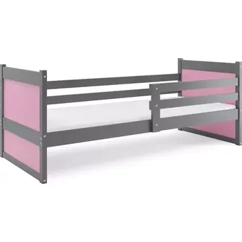 Postel BMS GROUP Dětská postel Rico 1 80x190, bez úložného prostoru bez matrace - 1 osoba - Grafit, Růžová