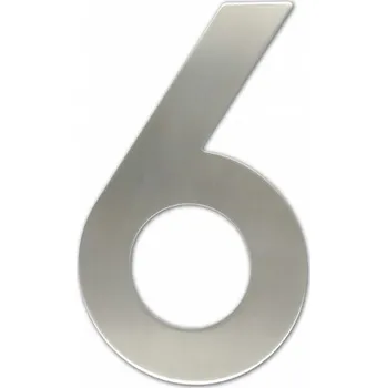 Domovní cedule Číslice "6" fasádní 200mm NEREZ S Nerez